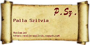 Palla Szilvia névjegykártya